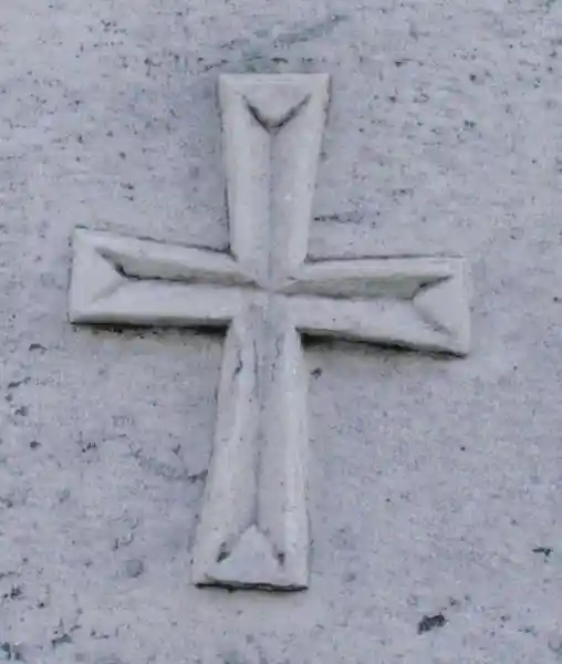 Christian cross on marble stone